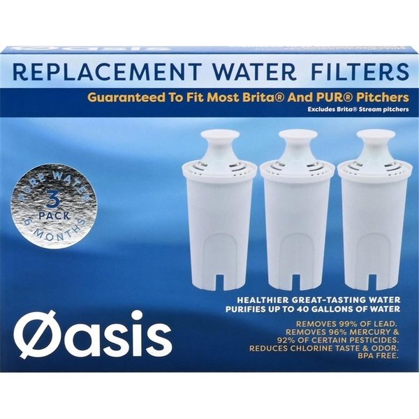 Oasis Water Pitcher Replacement Water Filter for Brita & PUR OA7873